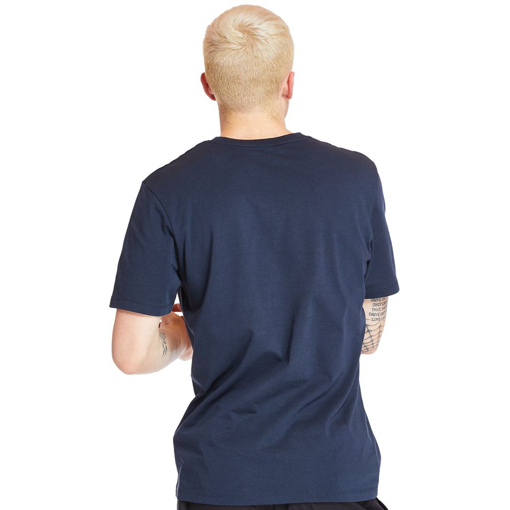 Camisetas Timberland Hombre Kennebec River Horizon Graphic Azul Marino - Chile LMK-028453